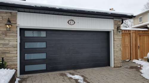 modern garage door installed in Milton. Pro Entry Services